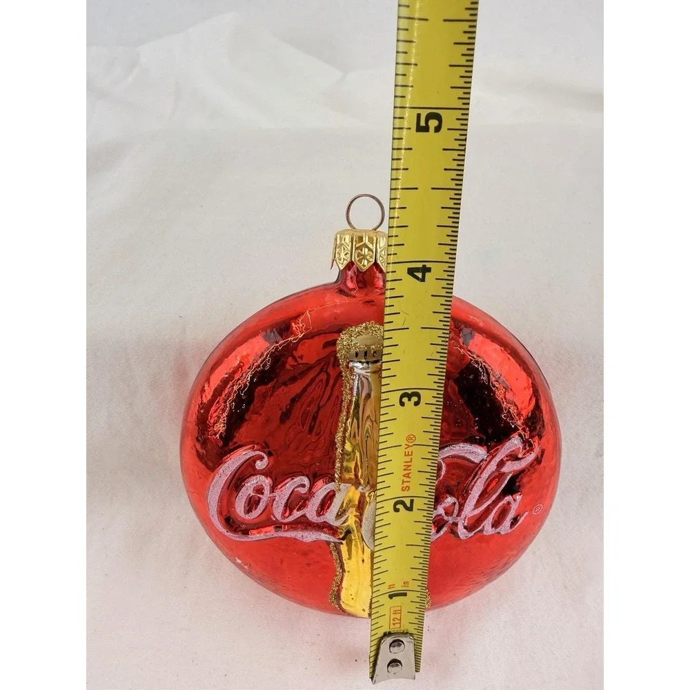 Polonaise Coca Cola Coke Bottle Blown Glass Christmas‎ Ornament Kurt Adler Red